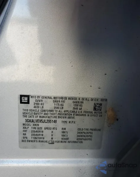 2018 GMC Terrain Slt from USA, damaged, VIN 3GKALVEV5JL295148